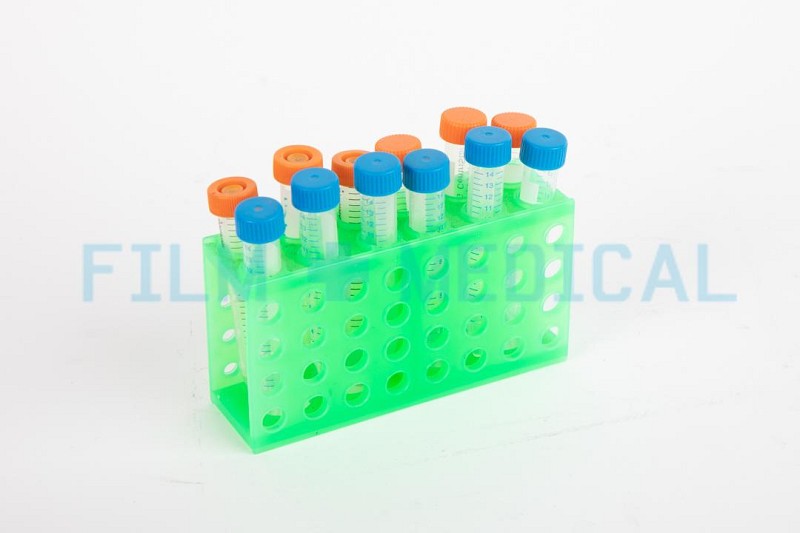 Vials in Green Rack